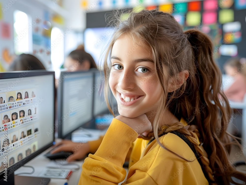 Poster student engaging in interactive math tutoring session with digital tools