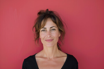 Fototapeta premium A close up portrait of a woman with a subtle smile