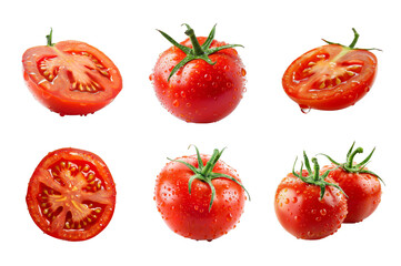 Tomato Collection Bundle Set Isolated on a Transparent Background