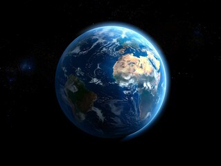 Obraz premium Cosmic Illumination: Panoramic View of Sunrise Over Earth and the Galaxy.. Panoramic view of the Earth, sun, star and galaxy. Sunrise over planet Earth, view from space