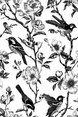 Fototapeta premium A seamless repeating pattern in black and white