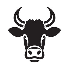 A cow head shape vector art illustration