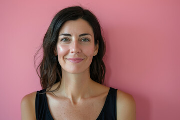 Fototapeta premium A close up portrait of a woman with a subtle smile