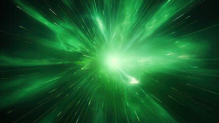 Abstract green background. Explosion star with gloss and lines.