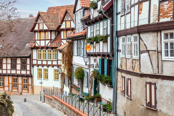 Fachwerkhäuser in der Altstadt von Quedlinburg