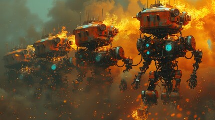 Cybernetic Catastrophe: Robotic Stack on Fire