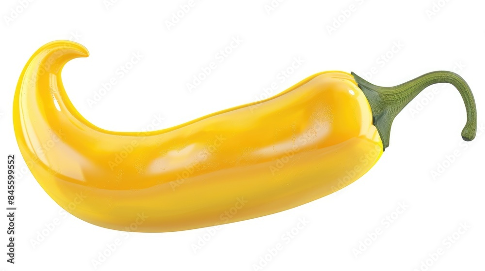 Sticker Yellow chili pepper isolated on a white background