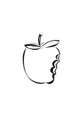 Angebissener Apfel 