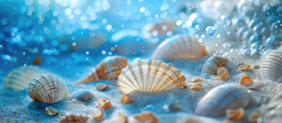 Sandy Shells Adorn Blue Summer Vibes