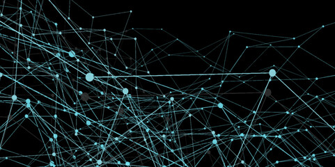 Blue network patterned background. Connection background with dots and lines. Connected polygons plexus vector background, digital data visualization. futuristic shape. Computer generated background.
