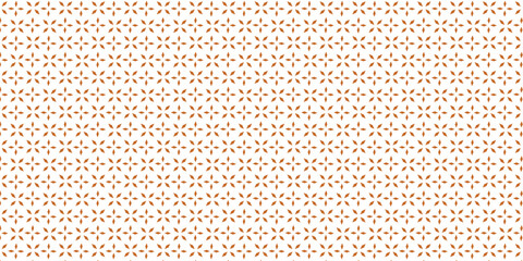 Golden vector seamless pattern with small diamond shapes, floral silhouettes. Simple texture.