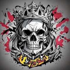 a skull with a crown and a skull on it