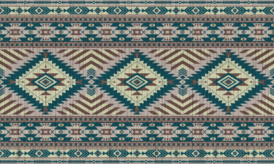 American tribal ethnic native pattern.Traditional Navajo,Aztec,Apache,Southwest and Mexican style fabric pattern.Abstract vector motifs pattern.For fabric,clothing,blanket,carpet,woven,wrap,decoration