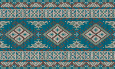 American tribal ethnic native pattern.Traditional Navajo,Aztec,Apache,Southwest and Mexican style fabric pattern.Abstract vector motifs pattern.For fabric,clothing,blanket,carpet,woven,wrap,decoration