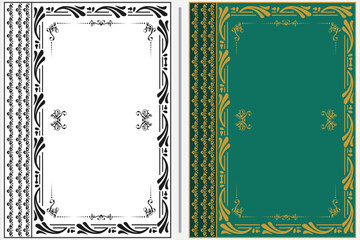 Arabic islamic luxury book cover design with ornament and texture background