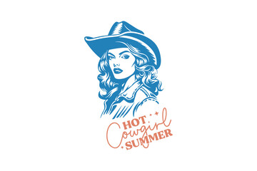 Hot Cowgirl summer Vintage Western Cowgirl Quote T shirt design