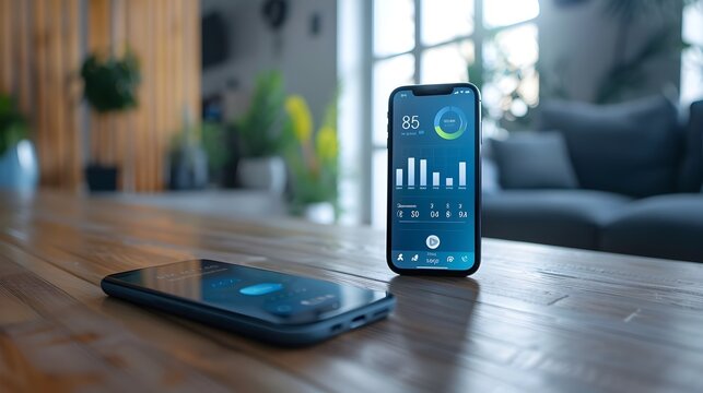 Fitness Tracking App on Smartphone Health and Wellness Goals Monitoring