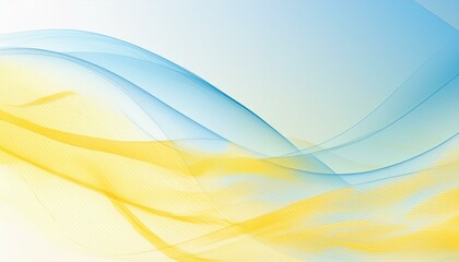 Fototapeta premium Abstract background with smooth waves in blue and yellow tones. Waved shaped lines transparent shade background. Elegant geometric banner background