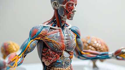 Explore the intricacies of the human body with a stunning anatomical model showcasing the lymphatic system in exquisite detail, Created with Generative AI.