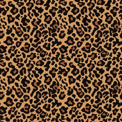 
leopard pattern seamless background leather texture vector illustration