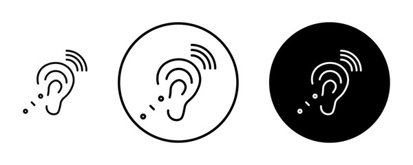 Assistive Listening Device Icon Set. Auditory Aid Equipment Vector Symbol.