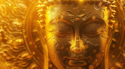Obraz premium serene buddha portrait radiating inner peace and enlightenment meditative illustration