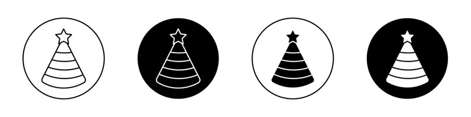 Celebration Hat Icon Set. Party Hat in a Festive Design Vector.