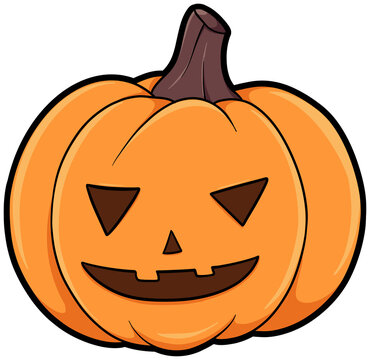 cartoon helloween pumpkin with a big smile clipart