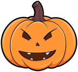 cartoon helloween pumpkin with a big smile clipart