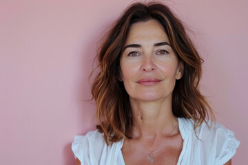 Fototapeta premium A close up portrait of a woman with a subtle smile