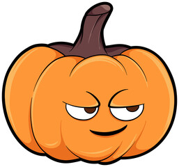 cartoon helloween pumpkin with a big smile clipart