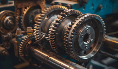 Fototapeta premium Close-up mechanical gears