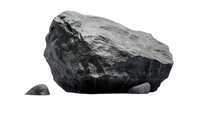 Obraz premium A stack of rocks on a white background, resembling a pile.