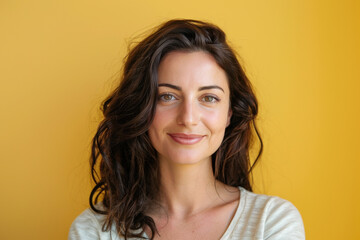 Fototapeta premium A close up portrait of a woman with a subtle smile
