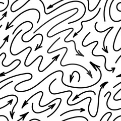 Vector arrows seamless pattern. Pattern abstract business background. Hand drawn vector  arrows.