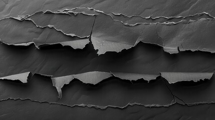 torn black paper piece on textured background abstract graphic design element