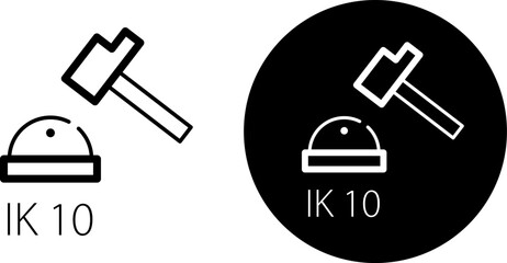 IK 10 icon , IK rating icon , vector illustration
