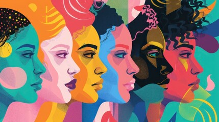 Experience the vibrancy of diversity as women illustrators come together in the background, offering an inclusive and dynamic space for creative expression