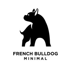 French bulldog Logo icon design illustration template