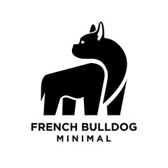 French bulldog Logo icon design illustration template