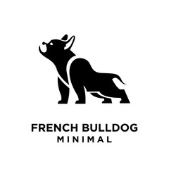 French bulldog Logo icon design illustration template