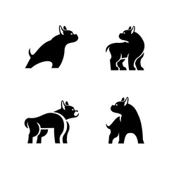 French bulldog Logo icon design illustration template
