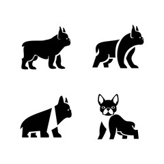 French bulldog Logo icon design illustration template