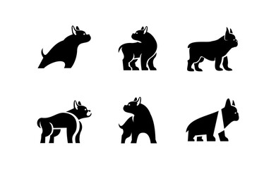French bulldog Logo icon design illustration template