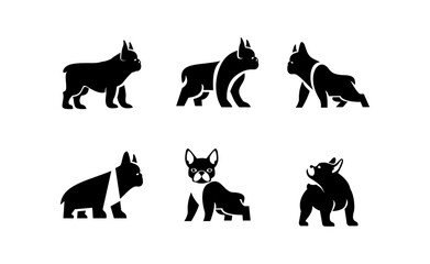 French bulldog Logo icon design illustration template