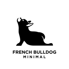 French bulldog Logo icon design illustration template