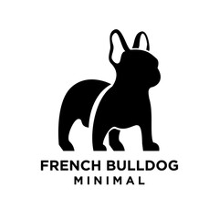 French bulldog Logo icon design illustration template
