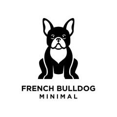 French bulldog Logo icon design illustration template