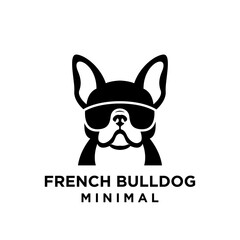 French bulldog Logo icon design illustration template