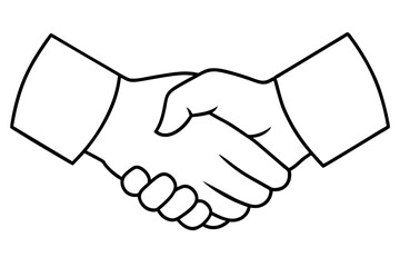 handshake outline vector illustration